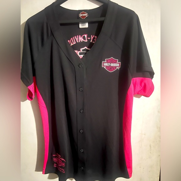 Harley-Davidson Tops - Harley-Davidson Black & Pink Shirt , Size XXL